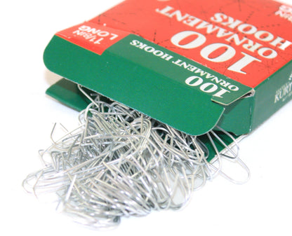 Caja de 100 ganchos metálicos para adornos