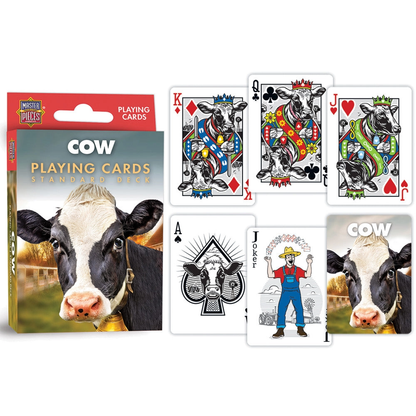 Cow Playing Cards 54-Card Deck with cow artwork on MasterPieces packaging on Tampa Home & Garden Store