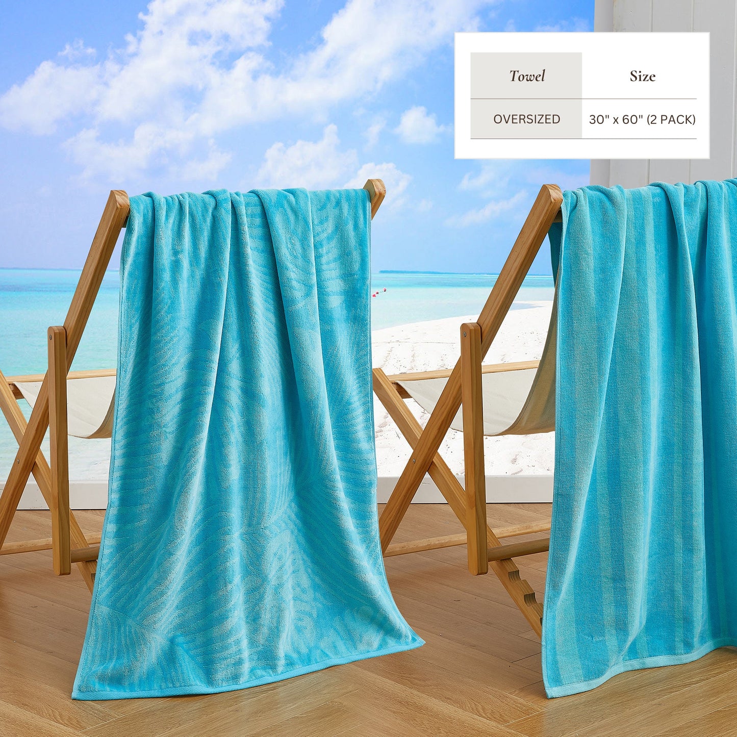 Velour Cotton Beach Towels and Maui Two Pack
