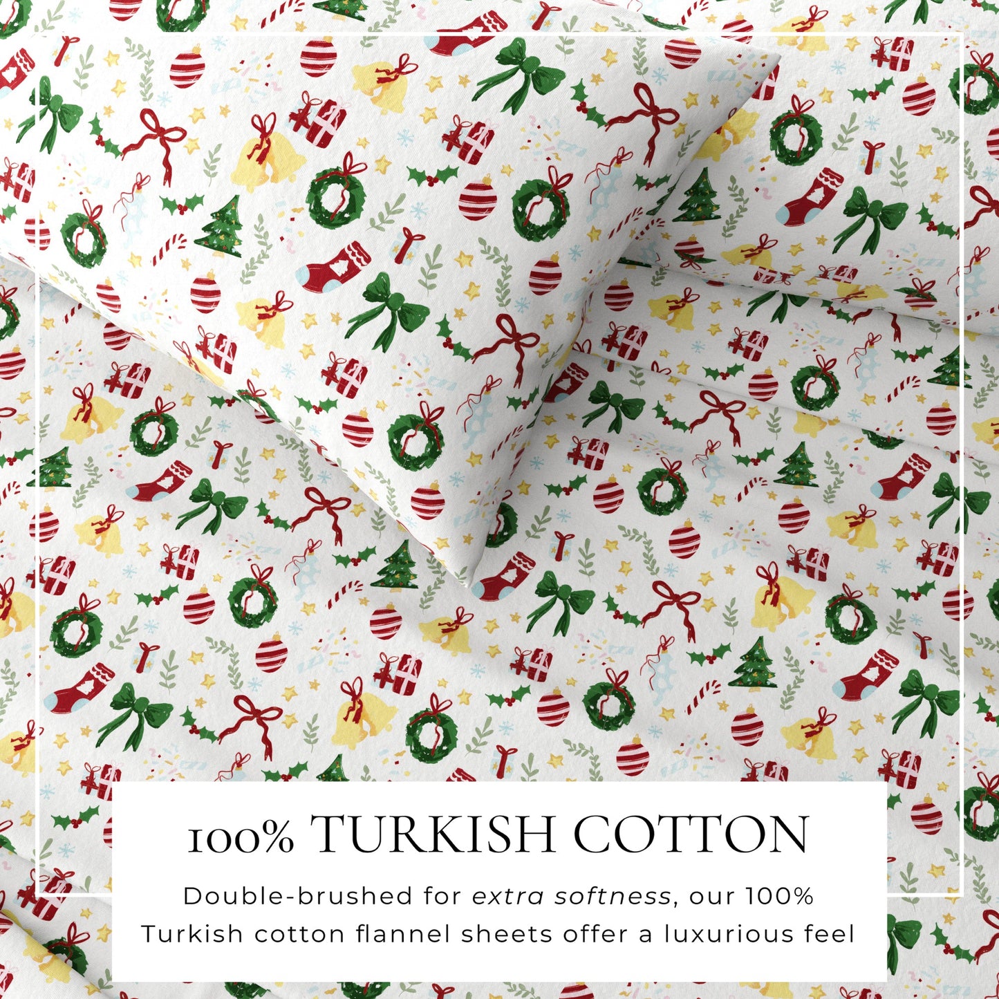Soft and Plush Turkish Cotton Christmas Sheets