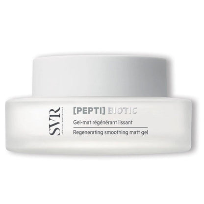 SVR Pepti Biotic regenerating smoothing matt gel jar, white plastic container on Tampa Home & Garden Store