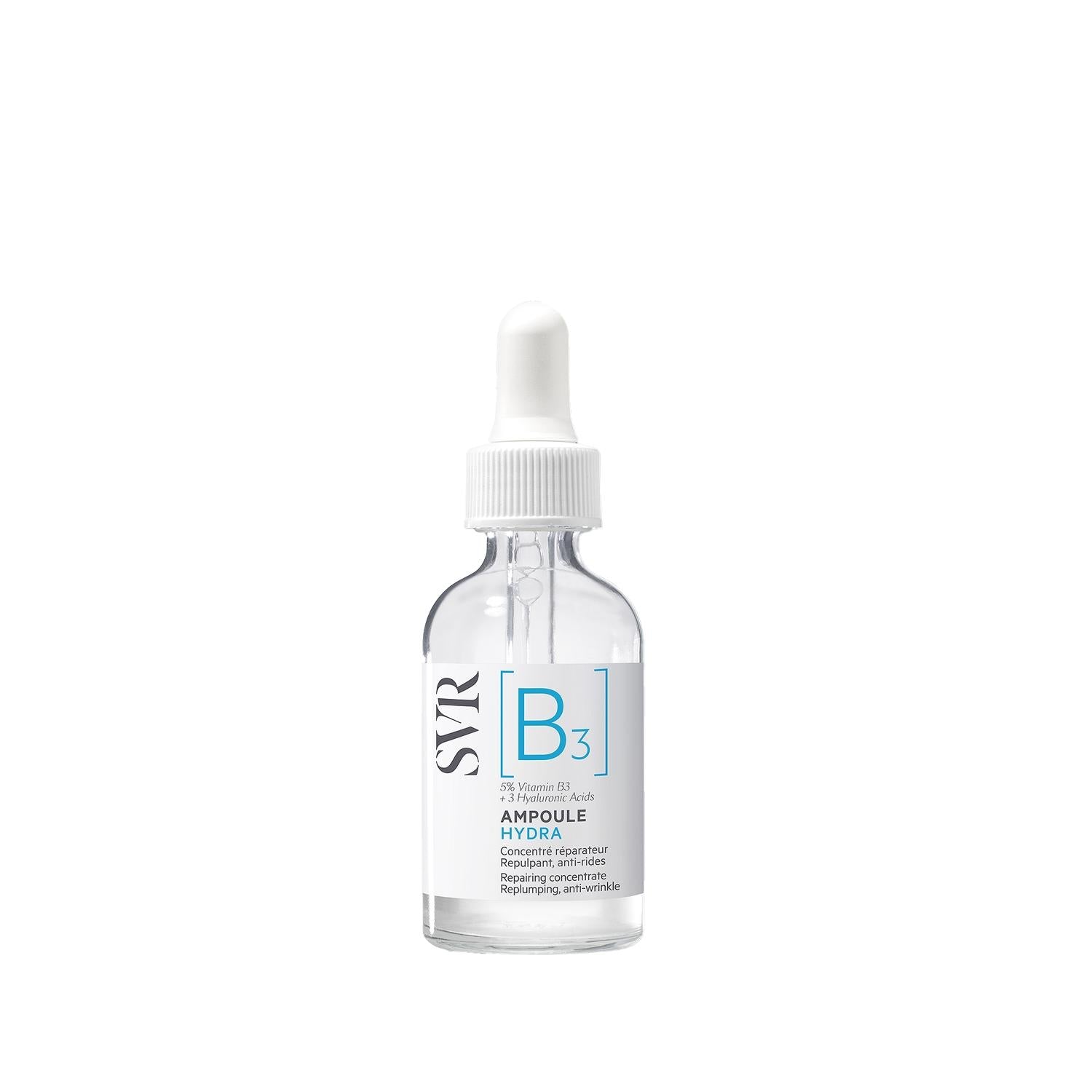 SVR B3 Hydra ampoule serum in clear glass dropper bottle with white cap and blue label on Tampa Home & Garden Store
