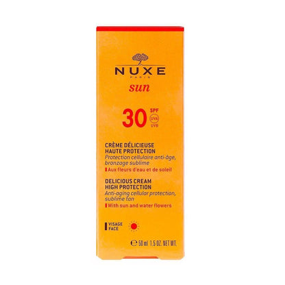 NUXE sun cream for face SPF30 box with orange packaging, 50 ml, anti-aging high protection on Tampa Home & Garden Store