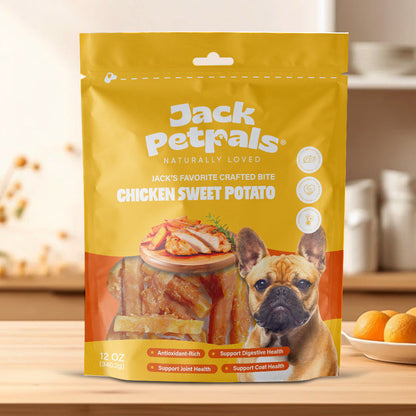 Premios para perros Jack PetPals Crafted Bite de pollo y batata (340 g)