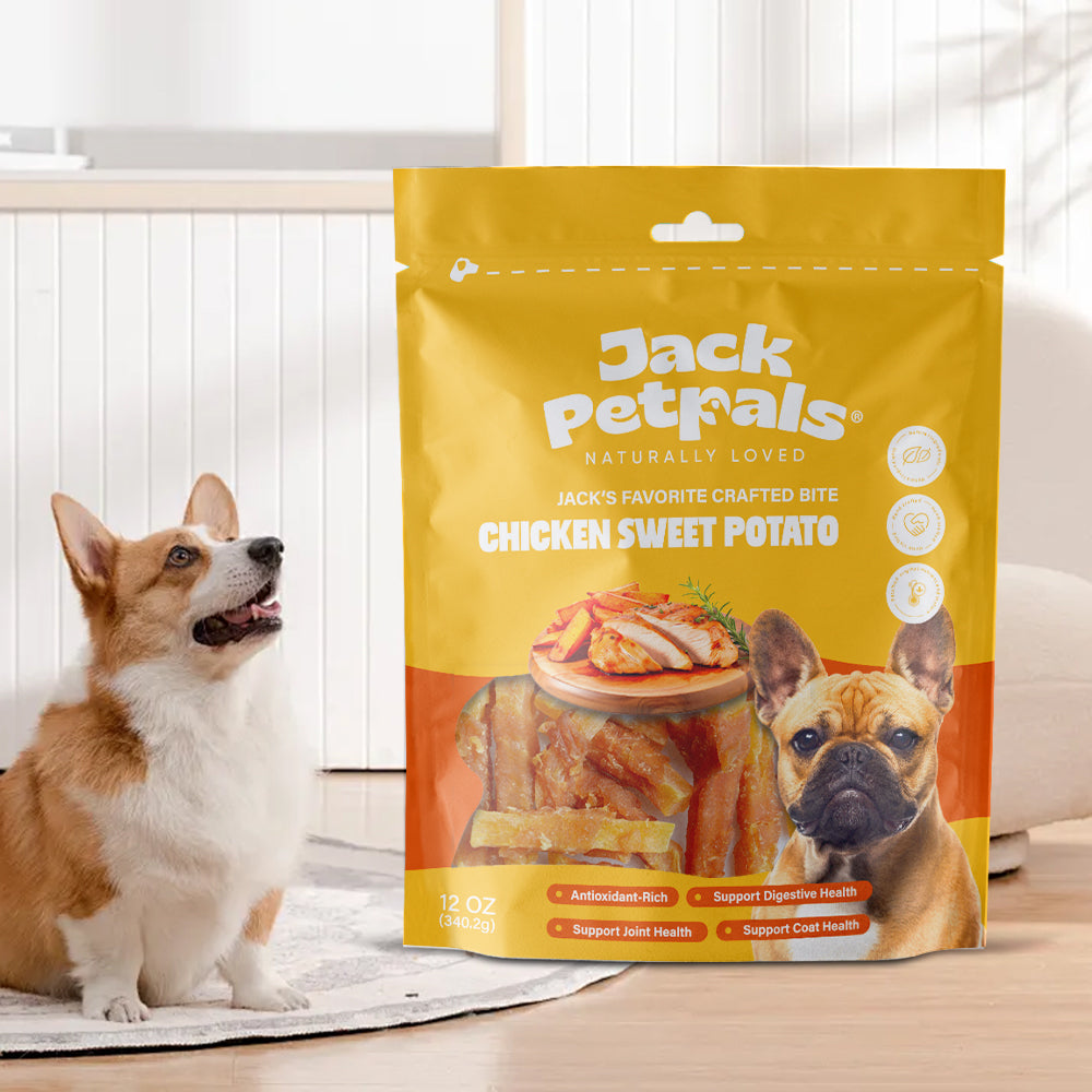 Premios para perros Jack PetPals Crafted Bite de pollo y batata (340 g)