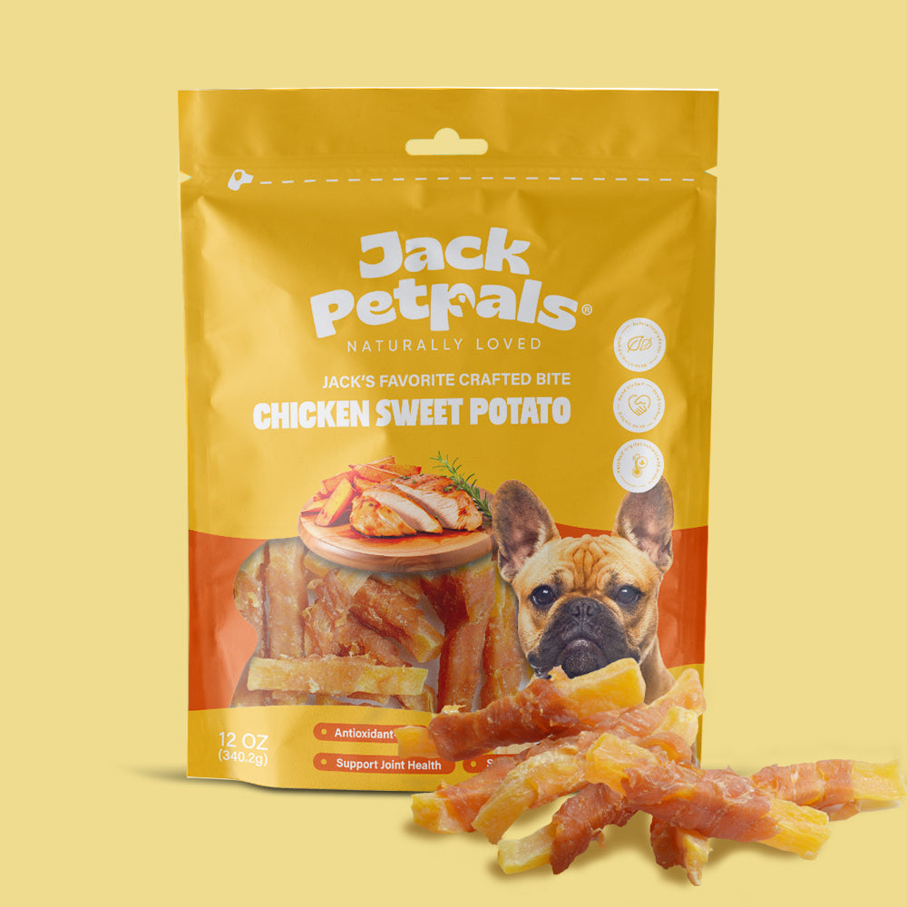 Premios para perros Jack PetPals Crafted Bite de pollo y batata (340 g)