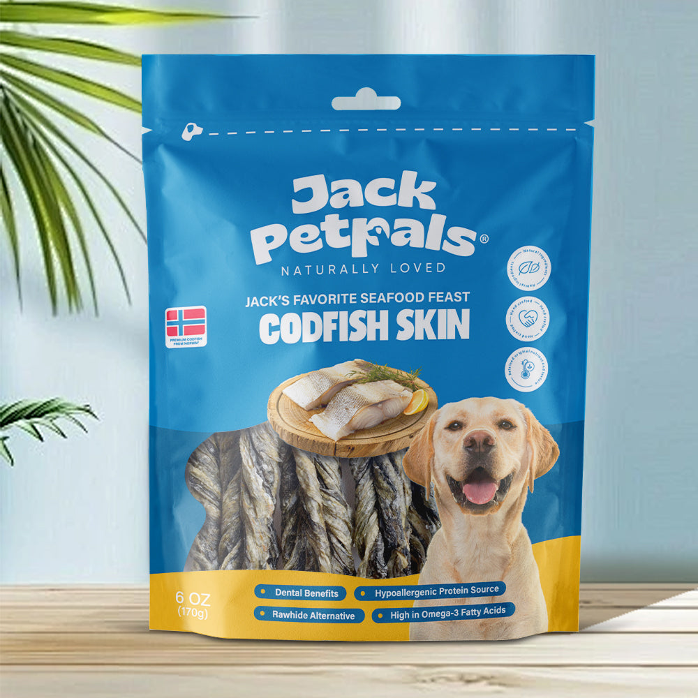 Jack PetPals Festin de fruits de mer Friandises à mâcher à la peau de morue (170 g)