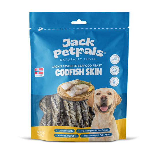 Jack PetPals Seafood Feast Codfish Skin Treat Chews (6oz) - Tampa Home & Garden Store