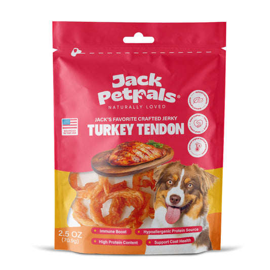 Jack PetPals Handcrafted Jerky Turkey Tendon Dog Treats (2.5oz) - Tampa Home & Garden Store
