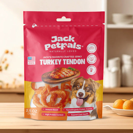 Jack PetPals Handcrafted Jerky Turkey Tendon Dog Treats (2.5oz) - Tampa Home & Garden Store