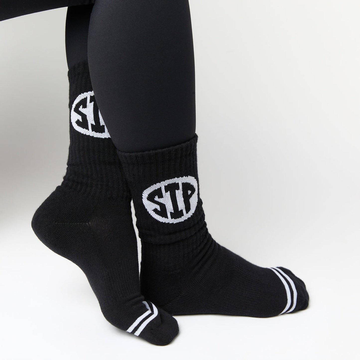 Jackson Casual Crew 3-Pack DeadSoxy black crew socks with white striped cuffs logo patch on Tampa Home & Garden Store
