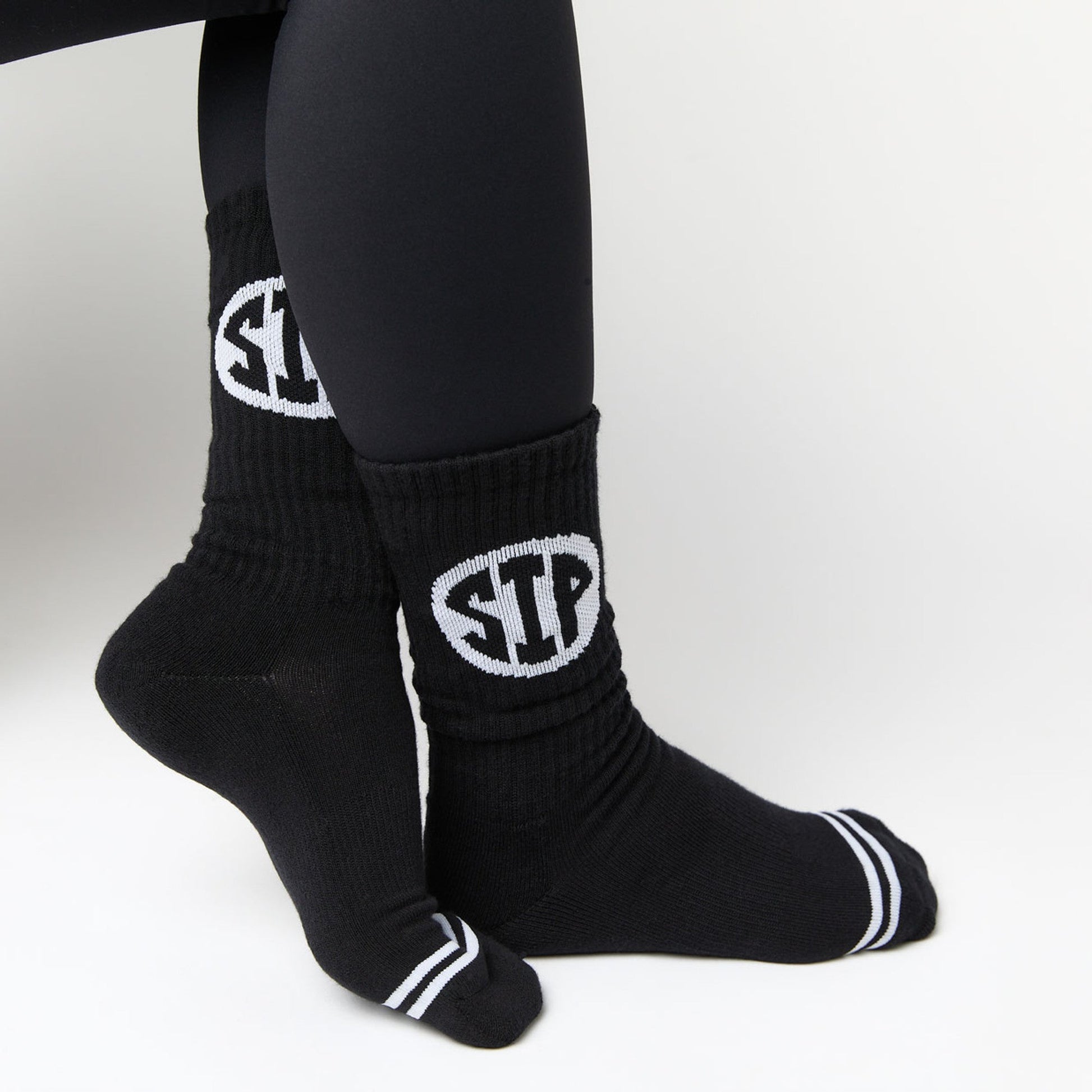 Jackson Casual Crew 3-Pack DeadSoxy black crew socks with white striped cuffs logo patch on Tampa Home & Garden Store