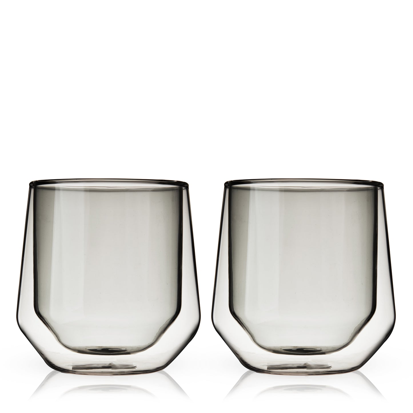 Aurora Set of Smoke Grey Double Walled Tumblers