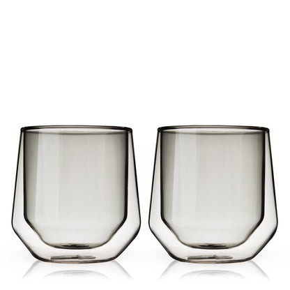 Aurora Set of Smoke Grey Double Walled Tumblers