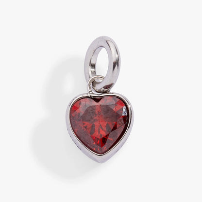 January Courage Heart Birthstone Charm pendant with red heart gem set in silver by ALEX AND ANI on Tampa Home & Garden Store