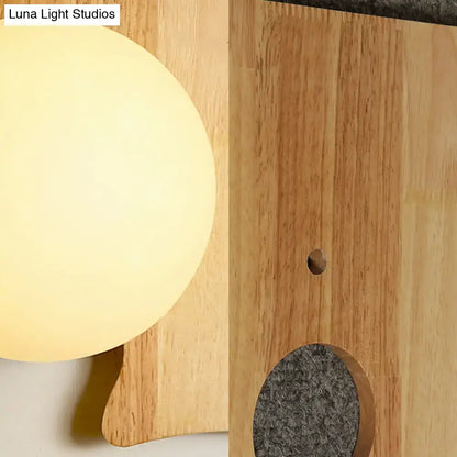 Wooden Puzzle Wall Light by Decorbites with warm glow lamp on natural wood blocks on Tampa Home & Garden Store