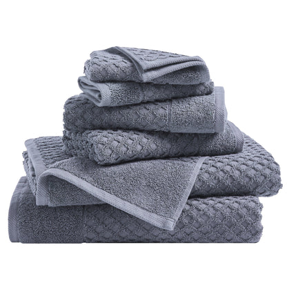 Cotton Diamond Waffle Weave Bath Towel Set
