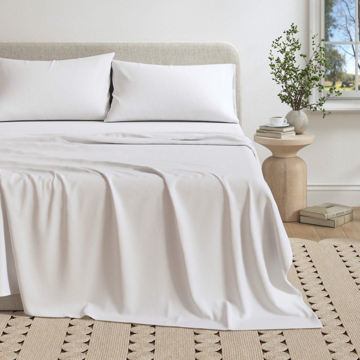 Heathered Jersey and Cotton Blend Bed Sheets
