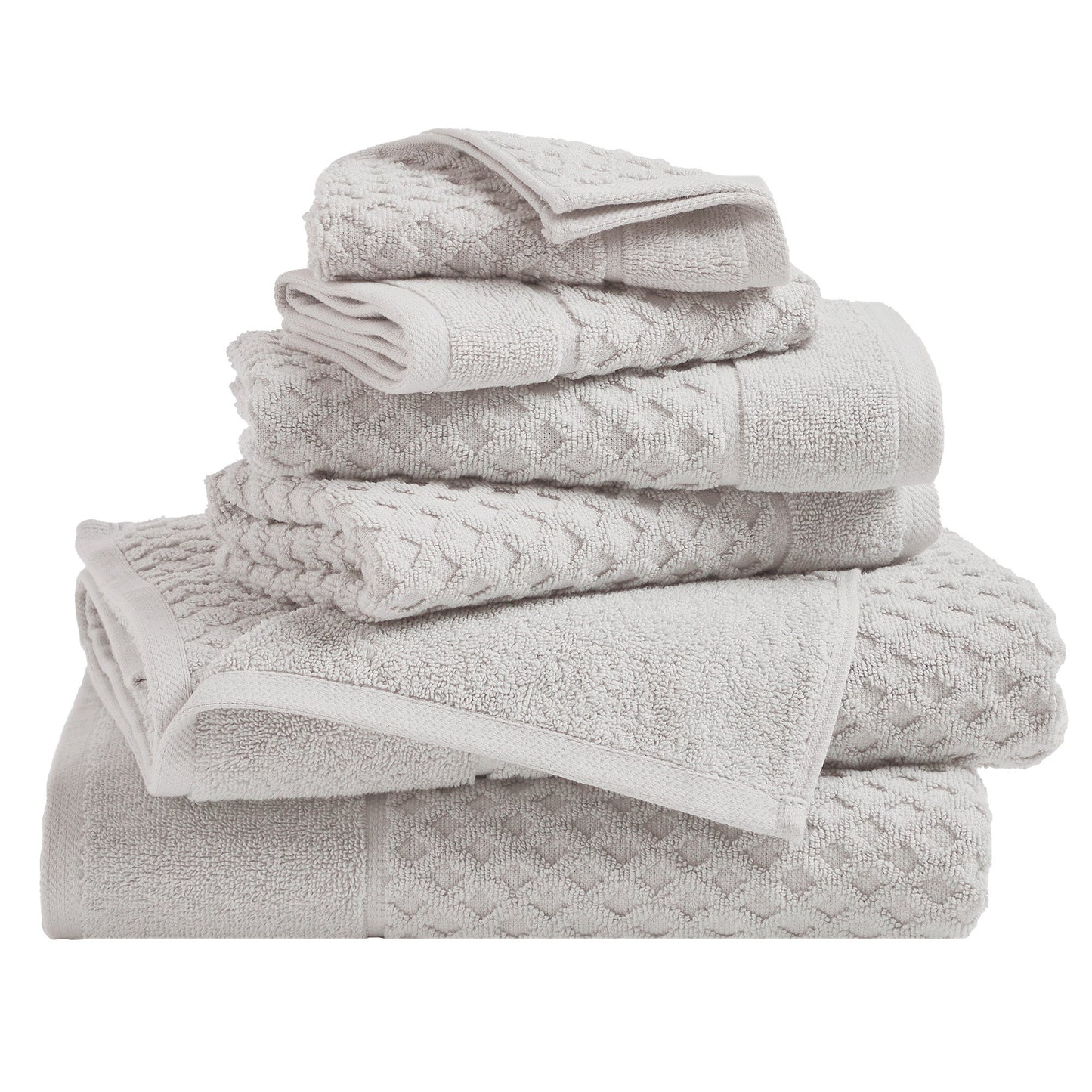 Cotton Diamond Waffle Weave Bath Towel Set