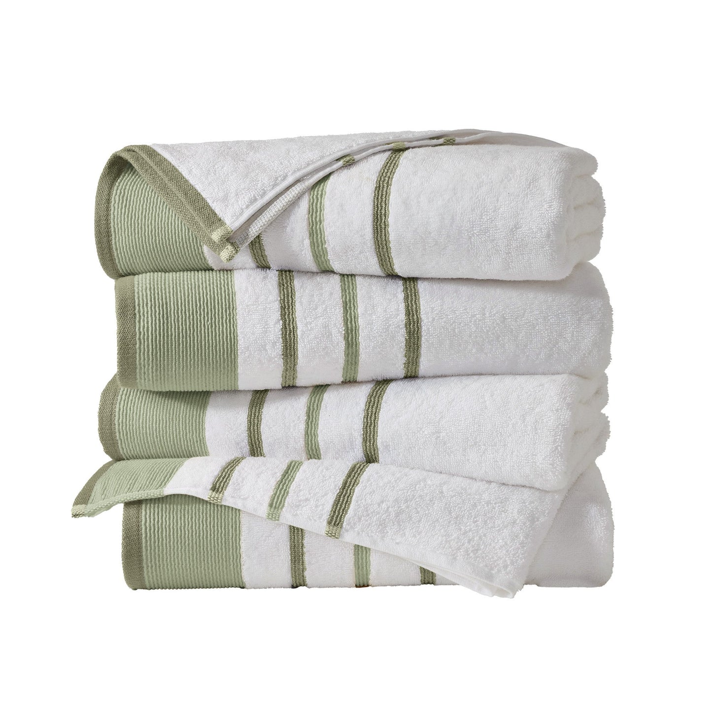 Soft Cotton Bath Towel Set and Stripe Detail