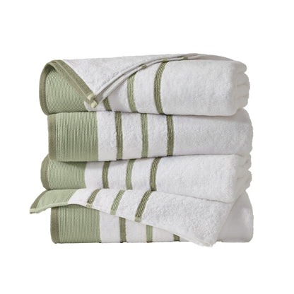 Soft Cotton Bath Towel Set and Stripe Detail