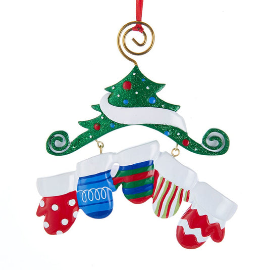 Dangling Mittens Family Ornament- Family of 5 - Tampa Home & Garden Store