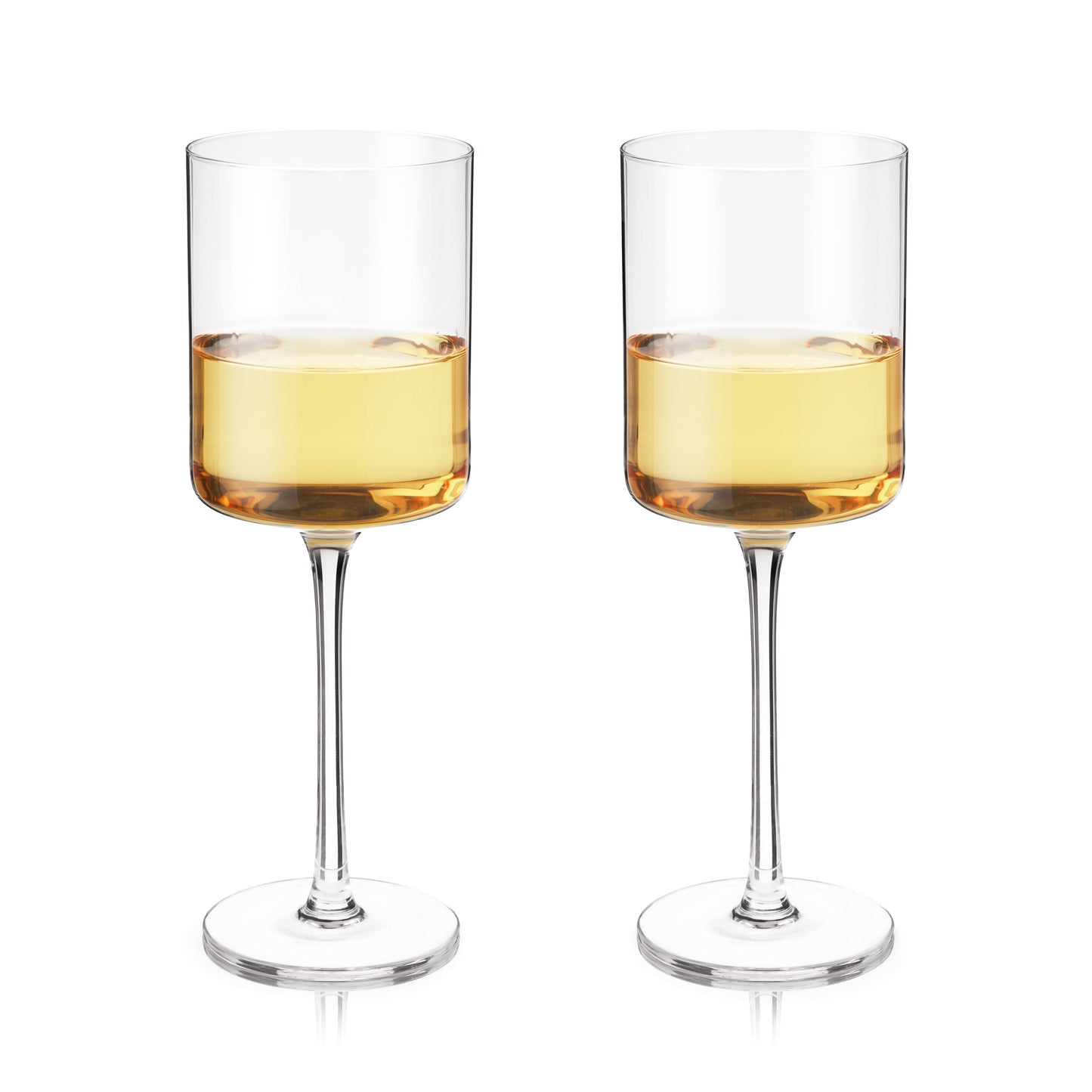 Laurel And Square Crystal White Wine Glasses