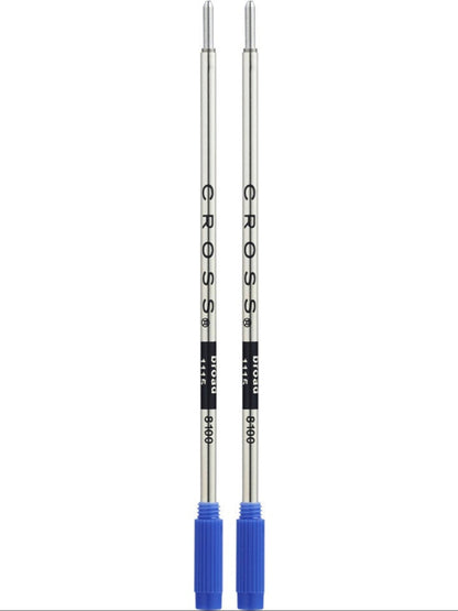 Cross blue broad-point ballpoint pen refills dual pack; two silver bodies with blue caps on Tampa Home & Garden Store