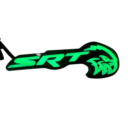 Jeep Trackhawk RGBW Flow Series LED grill emblem in green glow by AutoLEDTech.com on Tampa Home & Garden Store