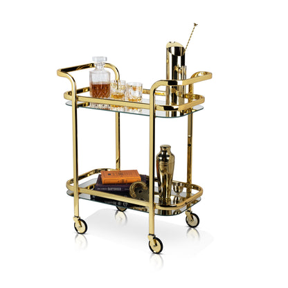 Antique Gold Bar Cart and the Stainless Frame