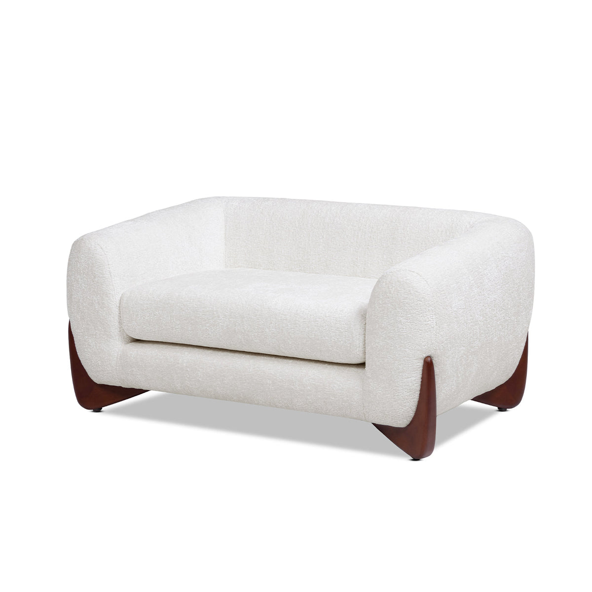 Alpine 36.5in Sherpa Dog Sofa Bed Almond with cushioned support, curved arms, wood legs on Tampa Home & Garden Store