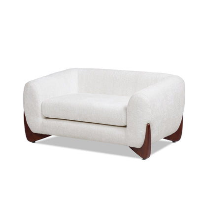 Alpine 36.5in Sherpa Dog Sofa Bed Almond with cushioned support, curved arms, wood legs on Tampa Home & Garden Store