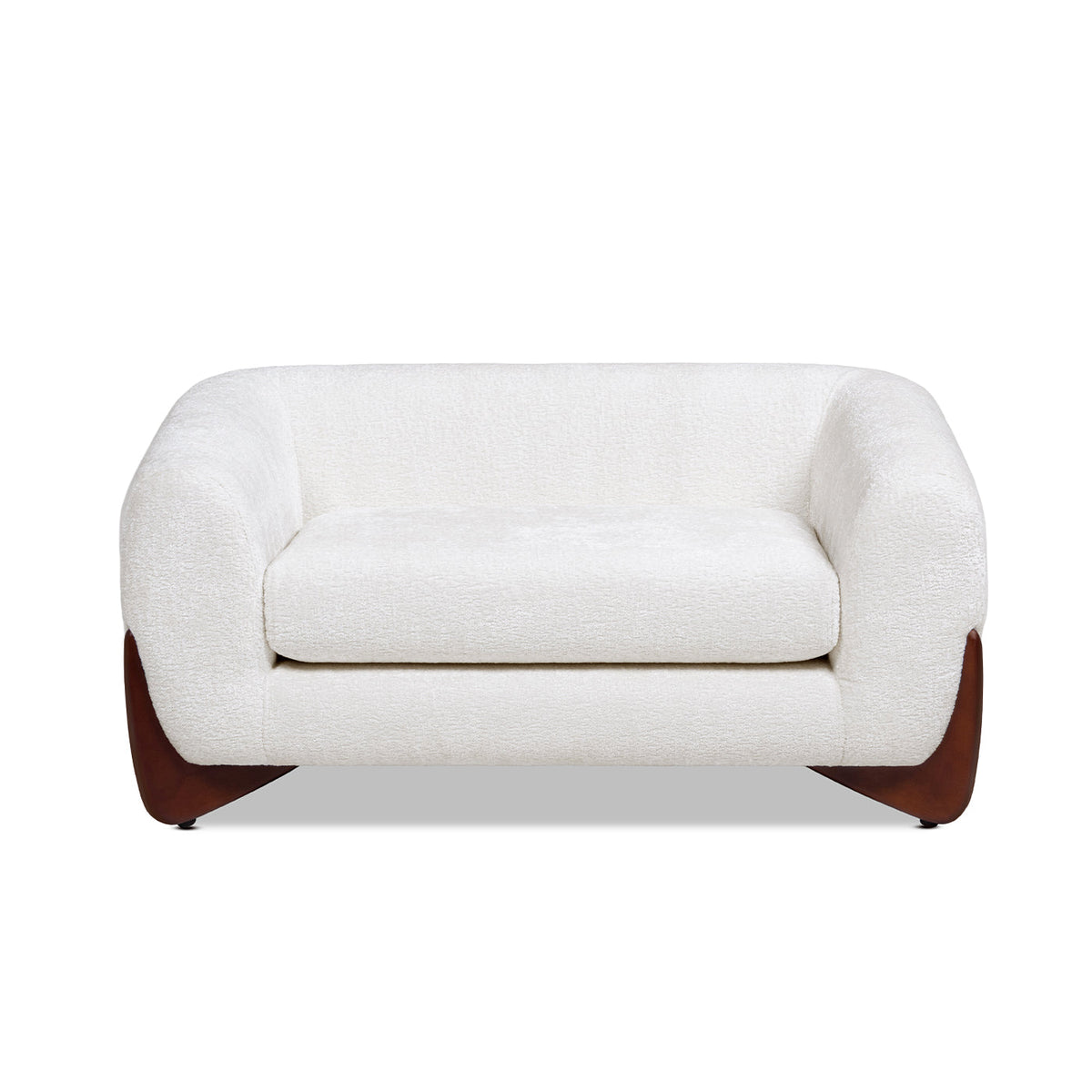 Alpine 36.5in Sherpa Dog Sofa Bed Almond HouseOfZazla with curved arms and wood legs on Tampa Home & Garden Store