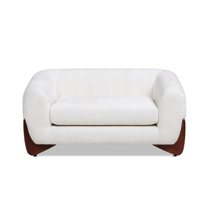 Alpine 36.5in Sherpa Dog Sofa Bed Almond HouseOfZazla with curved arms and wood legs on Tampa Home & Garden Store