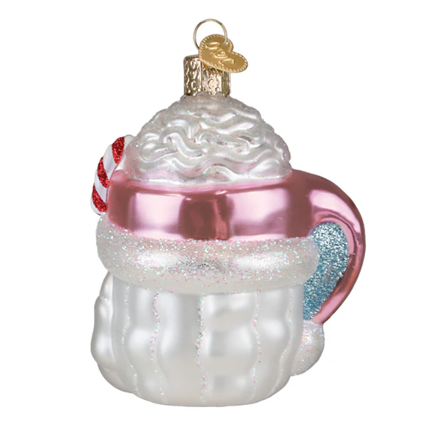 Papa Noel Mug Glass Ornament
