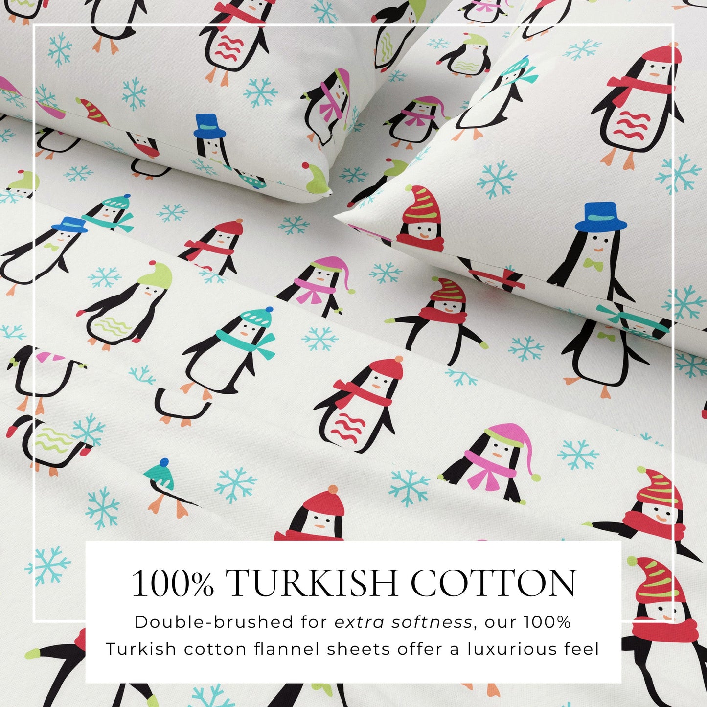 Classic Turkish Cotton Flannel Sheet and Pillow