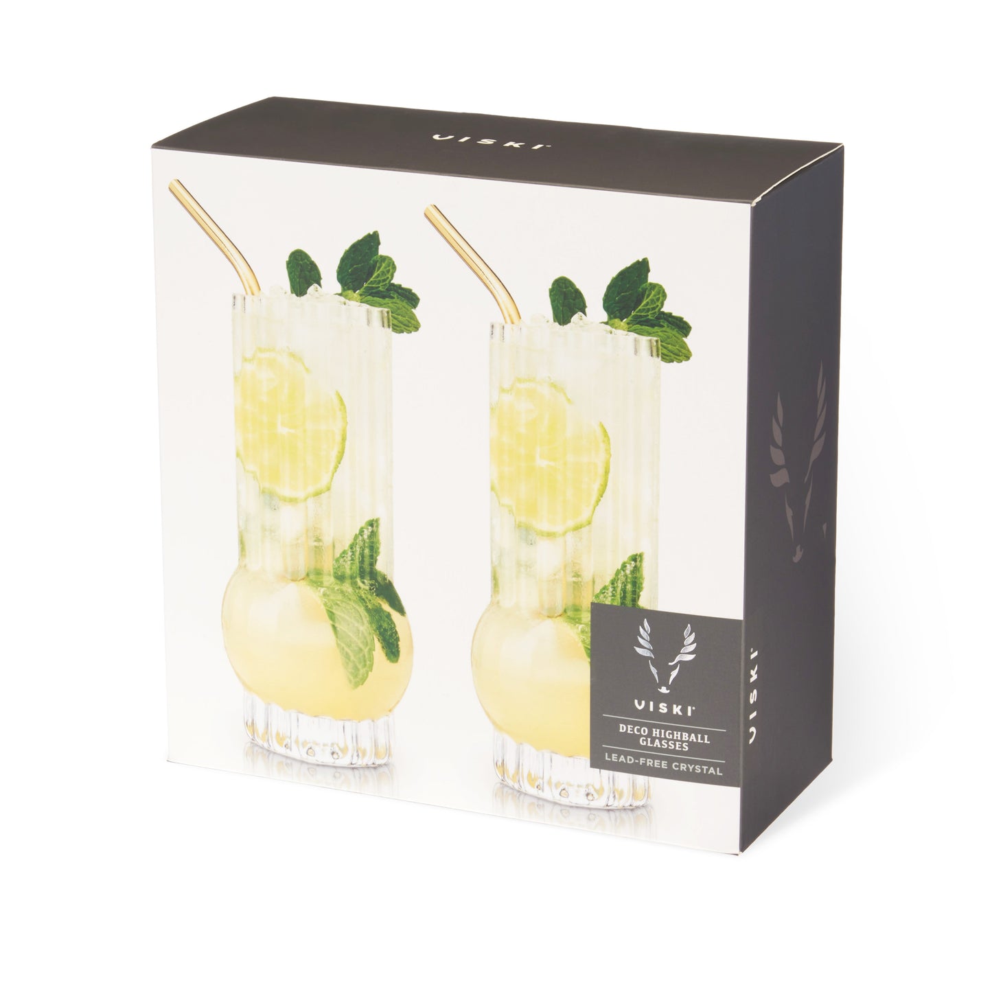 Art Deco and the Clear Crystal Highball Set of 2