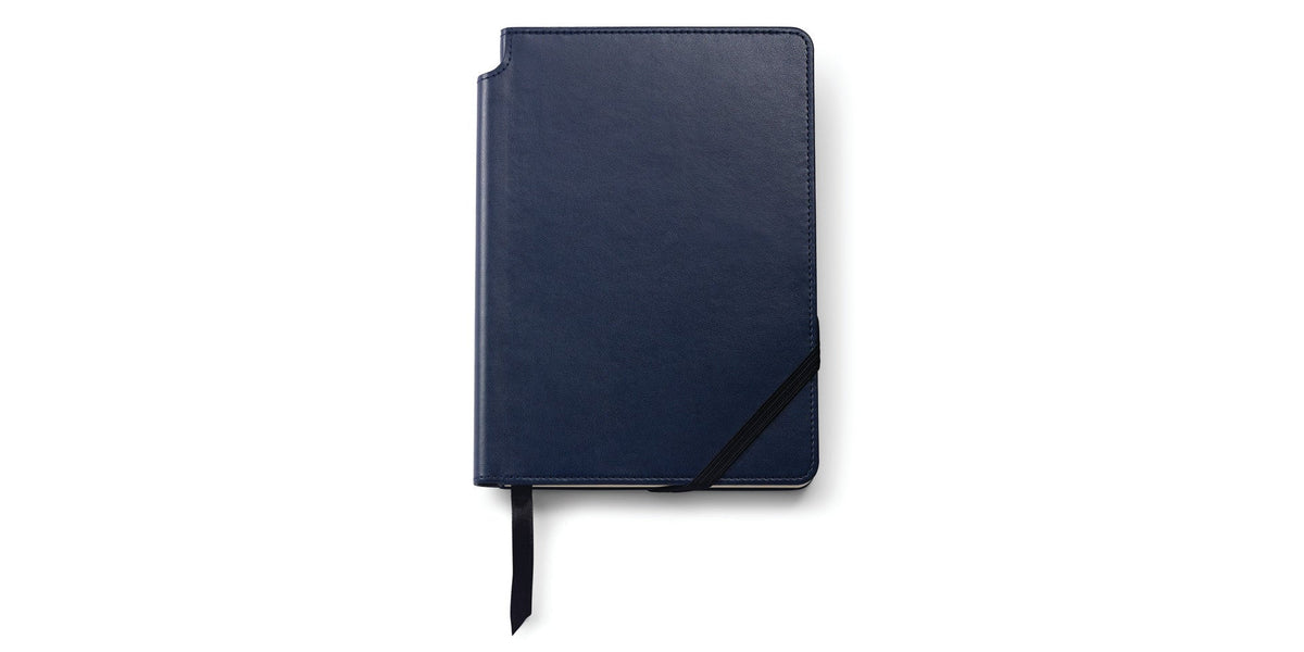 Medium Midnight Blue Journal by A.T. Cross, leather cover with elastic band and bookmark on Tampa Home & Garden Store