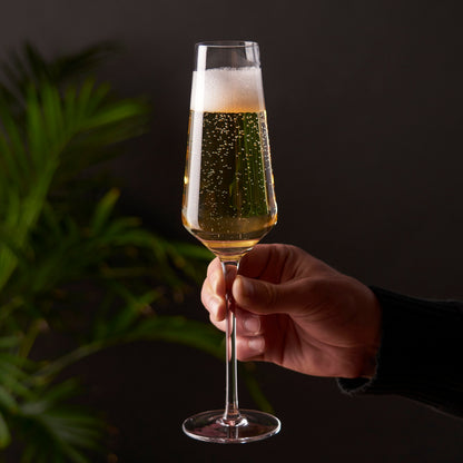 Raye Angled Crystal Champagne Flutes Set of Two