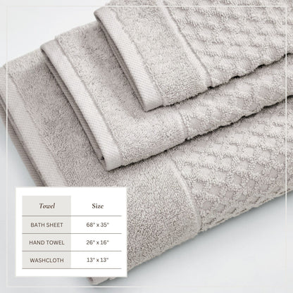 Cotton Diamond Waffle Weave Bath Towel Set