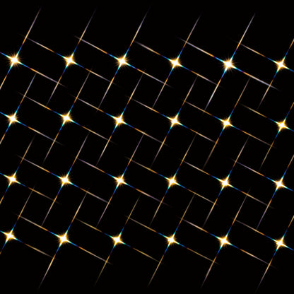 Bright Yellow 24 LED Light String for Villages with warm starburst LEDs in a diagonal lattice on Tampa Home & Garden Store