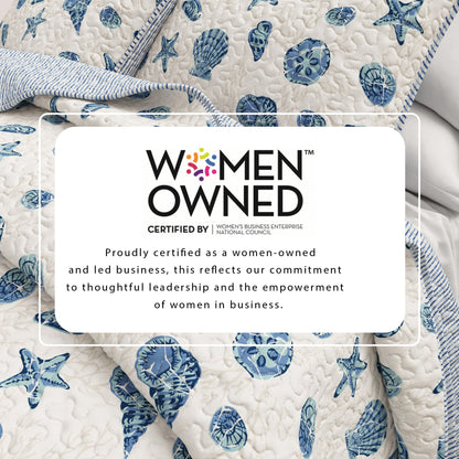 Coastal Blue Microfiber Quilt Set and Bedding