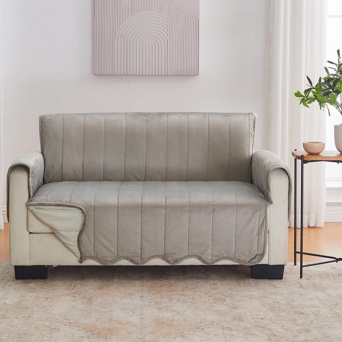 Velvet Furniture Protector And Elastic Cover