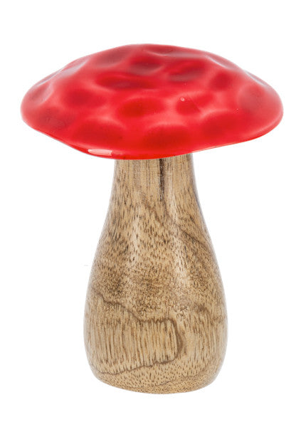 Hongo con tapa de esmalte tallado -