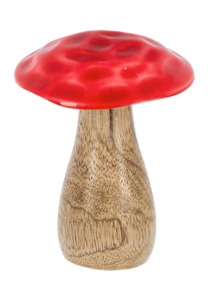 Hongo con tapa de esmalte tallado -