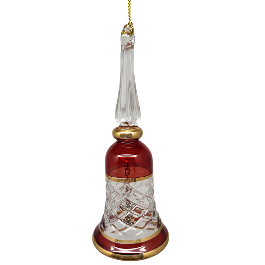 Gold Cut Etched Bell - Red - Tampa Home & Garden Store