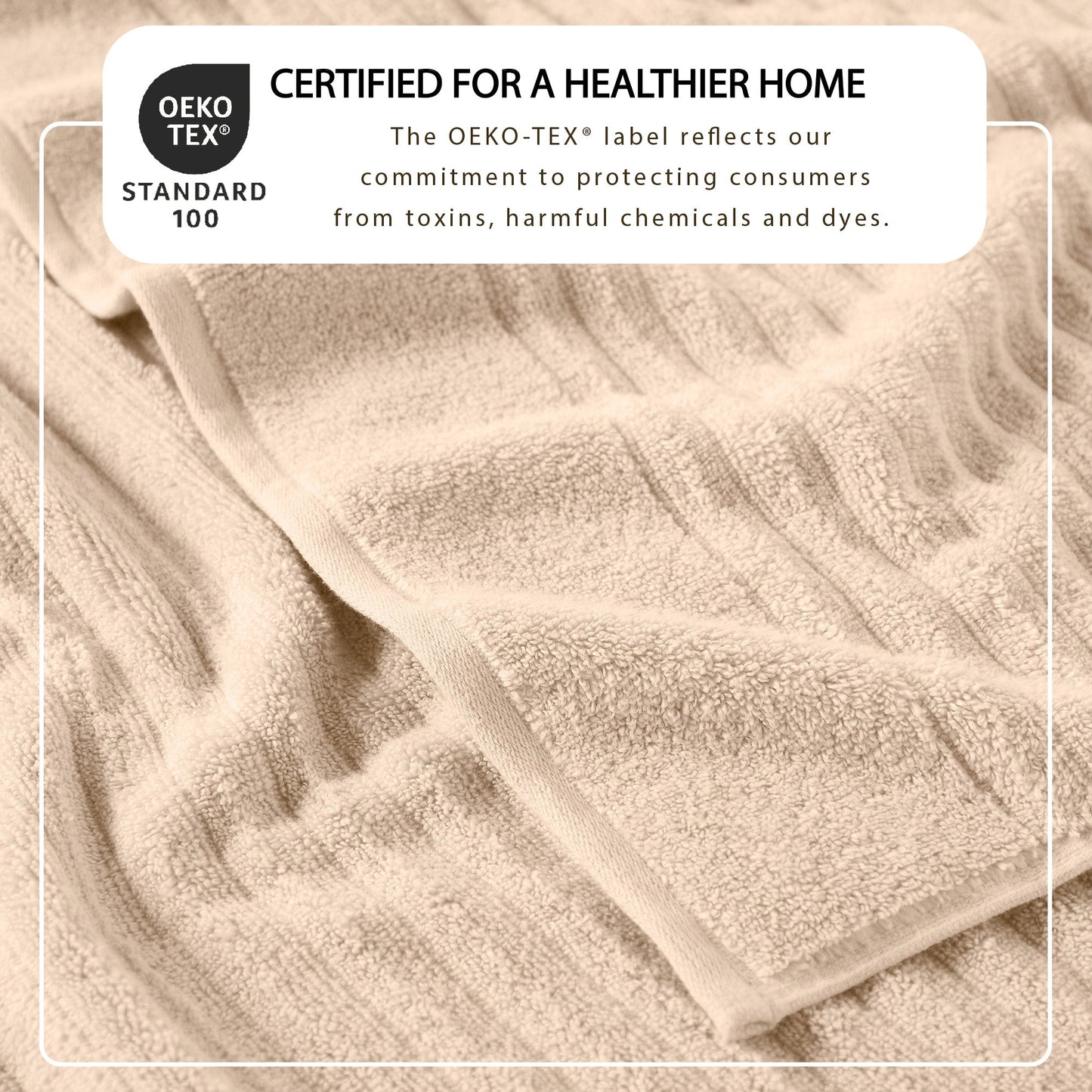 Luxury Combed Cotton and Ribbed Bath Towels