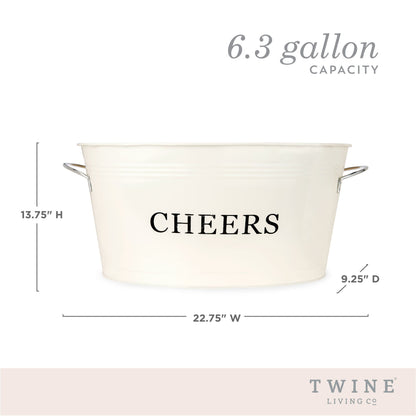 Cheers Galvanized Metal Drink Cooler Party