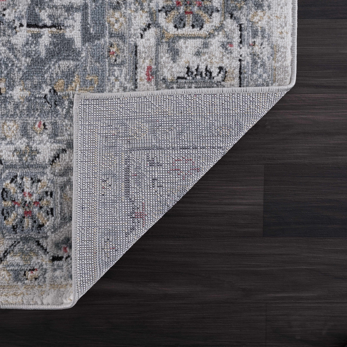 Rug Billings Area Rug - Clearance gray-blue patterned rug with subtle beige red accents on Tampa Home & Garden Store
