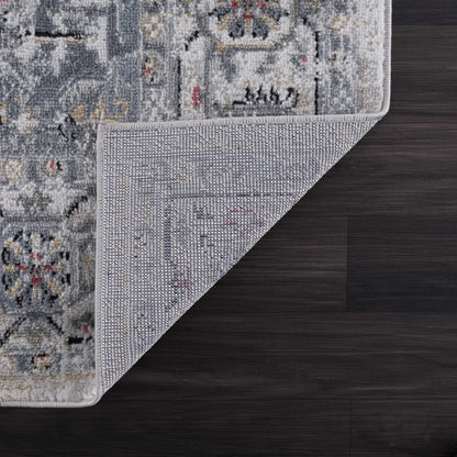 Rug Billings Area Rug - Clearance gray-blue patterned rug with subtle beige red accents on Tampa Home & Garden Store